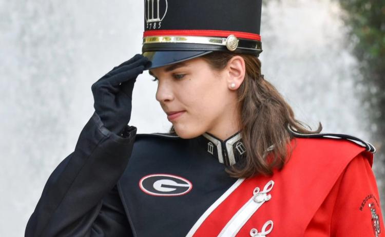 Camden County High graduate Caitlin Shupe is one of four drum majors for the University of Georgia's Redcoat Marching Band.