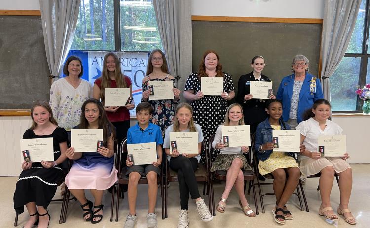 The National Society Daughters of the American Revolution Earl of Camden Chapter recently honored Camden County students.