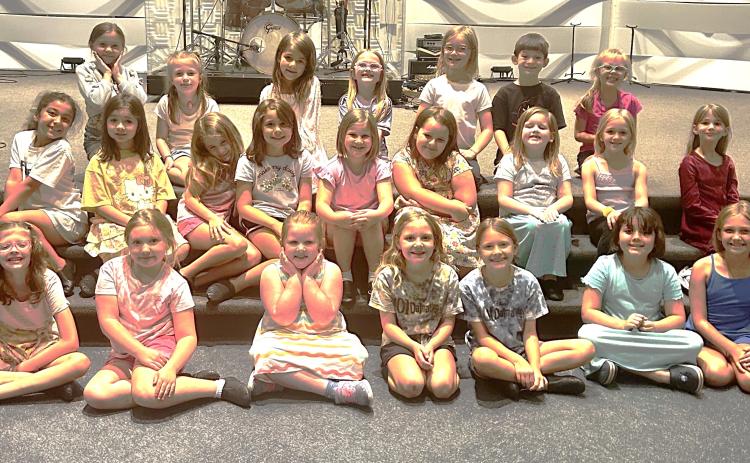 Saltwater Performing Arts’ Kids Troupe are finishing rehearsals for their upcoming production of Disney’s Aristocats Kids, which they’ll perform May 29-31 at Three Rivers Church in St Marys. Front row, from left, are Chloe Rutland, McKinley Cox, Ruby Keiss, Carter Brown, Avery Rasor, Amiyah Gomez and Saylor Smith. Middle row: Natalie Fumbanks, Aurora Gomez, Adeline Bryan, Emery Herndon, Sophia Ray, Caroline Horton, Charlotte Ferguson, Josie Bozgoz and Amelia McCurdy. Back row: Delilah Lewis, Tori Kennedy, P