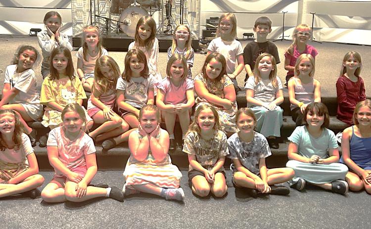 Saltwater Performing Arts’ Kids Troupe are finishing rehearsals for their upcoming production of Disney’s Aristocats Kids, which they’ll perform May 29-31 at Three Rivers Church in St Marys. Front row, from left, are Chloe Rutland, McKinley Cox, Ruby Keiss, Carter Brown, Avery Rasor, Amiyah Gomez and Saylor Smith. Middle row: Natalie Fumbanks, Aurora Gomez, Adeline Bryan, Emery Herndon, Sophia Ray, Caroline Horton, Charlotte Ferguson, Josie Bozgoz and Amelia McCurdy. Back row: Delilah Lewis, Tori Kennedy, P