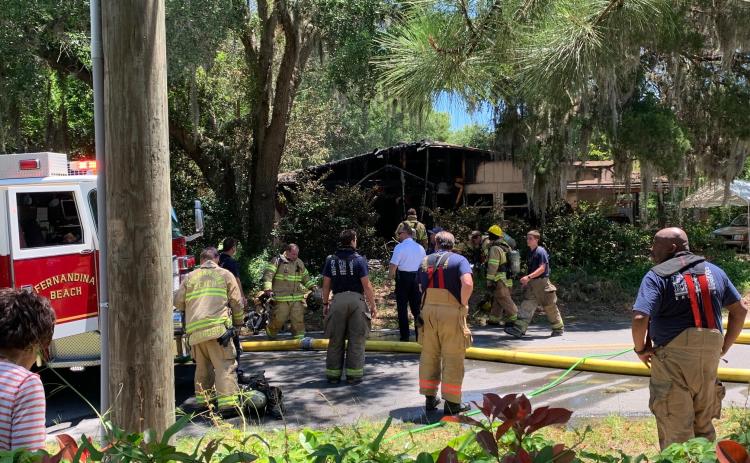 The house at 206 Citrona Drive in Fernandina Beach caught fire Tuesday.  Robert Fiege/News-Leader