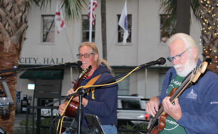 Local acoustic duo Hupp and Ray were playing at The Boat House, which is located across from Fernandina Beach City Hall, when a noise complaint caused owner Chet Huntley to receive a ticket for violations of the city’s noise ordinance.