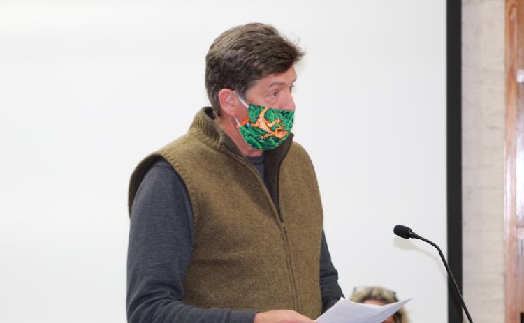 Jack Knocke spoke to the Fernandina Beach City Commission about the job performance of City Manager Dale Martin, who he said is responsible for “manufactured emergencies,” such as allowing the city’s contract with Indigo Golf Partners to expire.