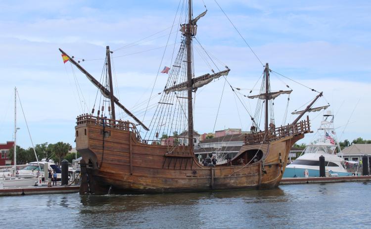 The Nao Santa Maria, a replica of the ship that brought Christopher Columbus to North America, is open for visitors through Sunday.