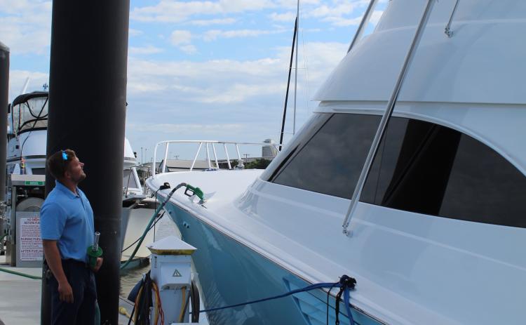 Zach Skipper fueled up his boat, Still Foolish, at the Fernandina Harbor Marina Tuesday morning, buying 2,000 gallons of diesel, which, at $3.09 per gallon, netted the marina just over $6,000.