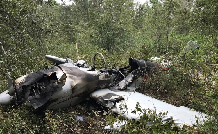 The wreckage of the small airplane that crashed in Hilliard Monday. Photo courtesy Nassau County  Sheriff's Office