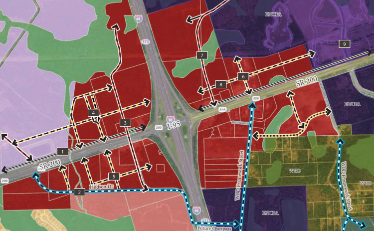 The S.R. 200/A1A Corridor Master Plan proposes several new commuter routes to improve connectivity between local businesses, residential areas and public facilities.