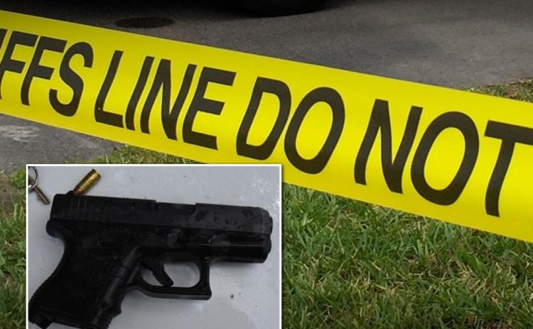 An evidence photo shows the gun used by Skylor Cole Johnson in the shooting of Benjamin Crews. NASSAU COUNTY SHERIFF'S OFFICE