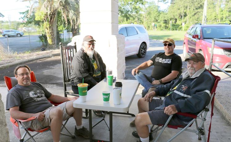 Longtime friends Bill Watts, Lonnie Thomas, twins Ronald and Donald Doan meet regularly at Subway in Callahan to eat breakfast and talk about their lives. The men have met almost daily for several years. Photos by Kathie Colgrove and Amanda Ream
