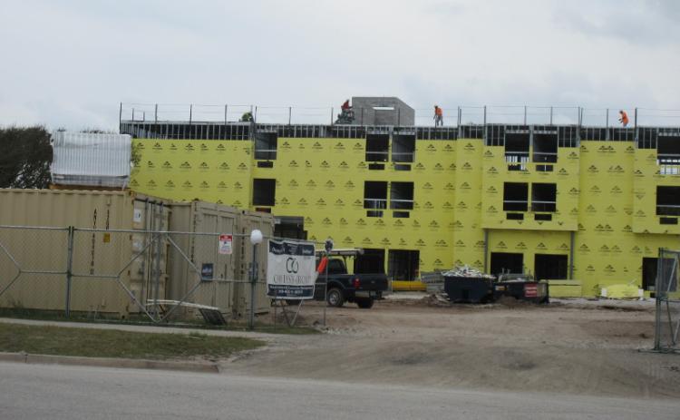 Construction crews are following social distancing guidelines while building a hotel complex along Atlantic Avenue immediately west of Main Beach. Ron Flick, president of Compass Group, the company developing the property, said keeping workers separated hasn’t been a problem since construction is not a highly enclosed environment. JULIA ROBERTS/NEWS-LEADER
