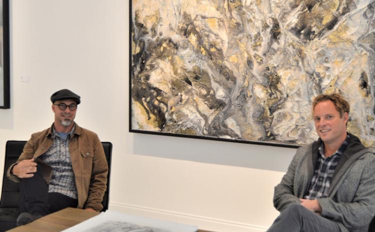 Todd Alexander, left, and Aaron Whitehouse have opened the Atlantic Contemporary, a new art gallery, at 1014 Atlantic Ave. in Fernandina Beach. JOHN SCHAFFNER/FOR THE NEWS-LEADER