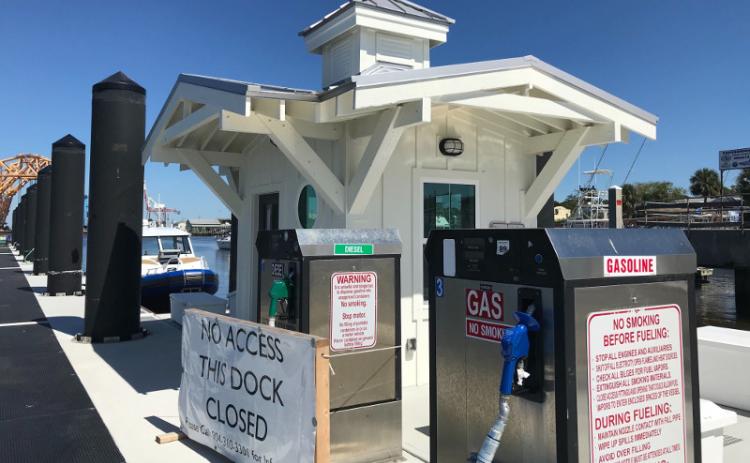 Cathy Chapman, administrative coordinator for the city, said fuel might not be available at the dock until next year. JULIA ROBERTS/NEWS-LEADER