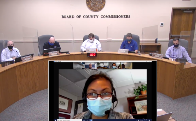 Dr. Eugenia Ngo-Seidel, the director of the Florida Department of Health-Nassau attended the Wednesday meeting of the Nassau County Board of County Commissioners via the Zoom videoconferencing application. GARY D. MORGANFOR THE NEWS-LEADER/NASSAU COUNTY