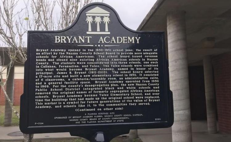 Bryant Academy opened in 1950 and served as a school for Black children for 19 years. The site of the school now contains Yulee Elementary School.