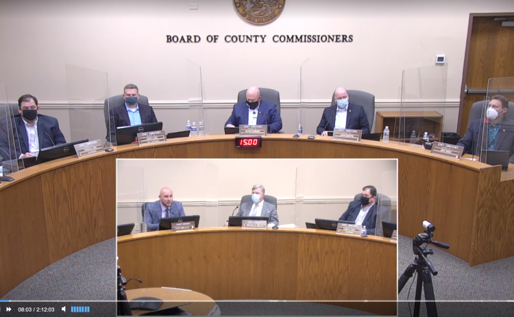 County Manager Taco Pope, County Attorney Mike Mullin and County Chairman Thomas Ford
