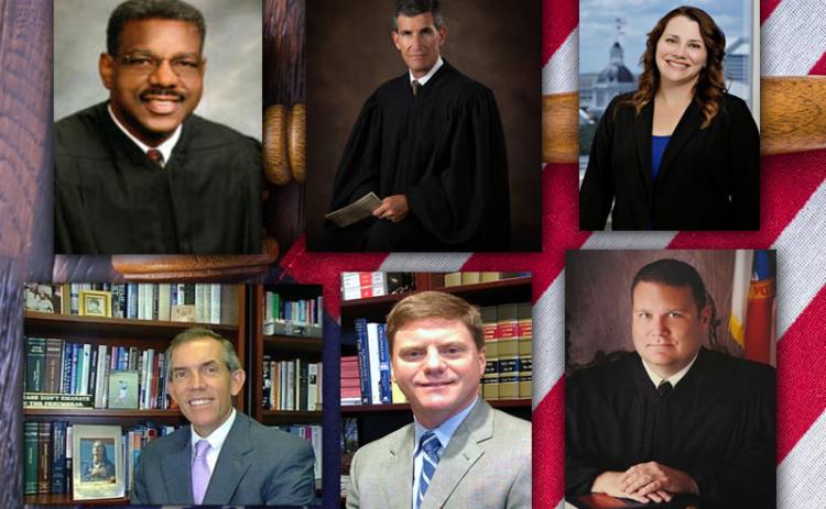 There are a total of 15 judges on the Florida First District Court of Appeals, six of whom are on the Nov. 3 ballot because their current term ends Jan, 5, 2021. Voters will decide whether these six judges should be retained past that date.  Photos from Florida First District Court of Appeals