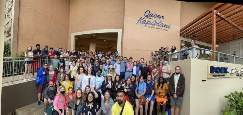 CCHS students pose for a group photo during their trip to Hawaii this week for the 80th anniversary ceremonies to remember the attack on Pearl Harbor.