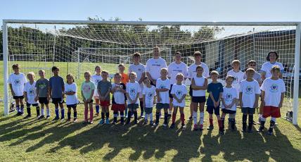 The Camden Soccer Club hosted coaches Daniel Doherty, Harry Summerill and Owen Jury for the Challenger British Soccer Camp last week at the Camden PSA Soccer Complex. (Submitted photo)