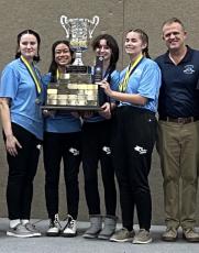 The Camden County High NJROTC rifle team beat schools from around the country to win the Navy Nationals last weeekend. Virginia Byrd, Jordan DeJesus, Skylar Sanford and Abigail Swain won with a 4,646 two-day aggregate score. (Submitted photo)