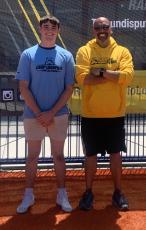 Wyatt Rubinoff (left) is with Chris Rubio of the Rubio Long Snapping Camps. (Submitted photo)
