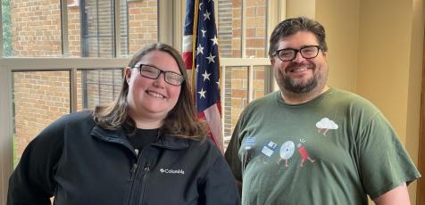 Camden County Board of Commissioners Information Technology Department’s Kayla Oliver, left, and Scott Van Osdol recently earned security certifications.