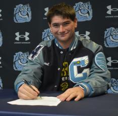 Camden County High tennis ace Sam Rossi signed Monday to continue playing at Division II Tiffin University.  (Andy Diffenderfer, Tribune & Georgian)