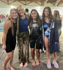 Alexia O’Neal, Lacey Turner, Mikayla Lokuta and Marin Bograd have qualified for state in the 200 medley relay.  (Submitted photo)