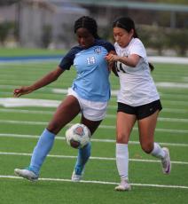 Shania Hardy (pictured from an earlier match) scored two goals Tuesday. (Andy Diffenderfer, Tribune & Georgian)