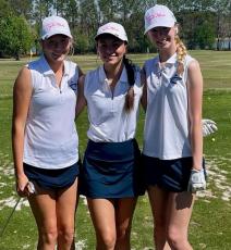 Georgia Blount, Samantha Askins and Sadie Streit placed third as a team last Saturday in Statesboro. (Submitted photo) 