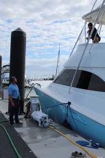 Zach Skipper fueled up his boat, Still Foolish, at the Fernandina Harbor Marina Tuesday morning, buying 2,000 gallons of diesel, which, at $3.09 per gallon, netted the marina just over $6,000. 