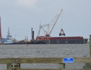 Federal dollars are funding a more than $4.3 million dredging project at the Port of Fernandina that will result in depths that will allow larger ships to visit the facility. JOHN SCHAFFNER/FOR THE NEWS-LEADER