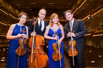 The New York Philharmonic String Quartet will perform with pianist Drew Petersen on Sunday at The Ritz-Carlton, Amelia Island. The show is available online at AICMF.com.