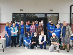 Springhill Baptist Church members and volunteers pose for a photo at the Barnabas food distribution. 