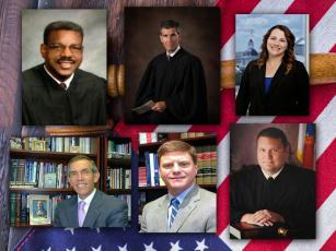There are a total of 15 judges on the Florida First District Court of Appeals, six of whom are on the Nov. 3 ballot because their current term ends Jan, 5, 2021. Voters will decide whether these six judges should be retained past that date.  Photos from Florida First District Court of Appeals