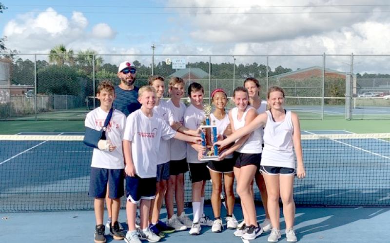St. Marys Middle School tennis team wins region championship.