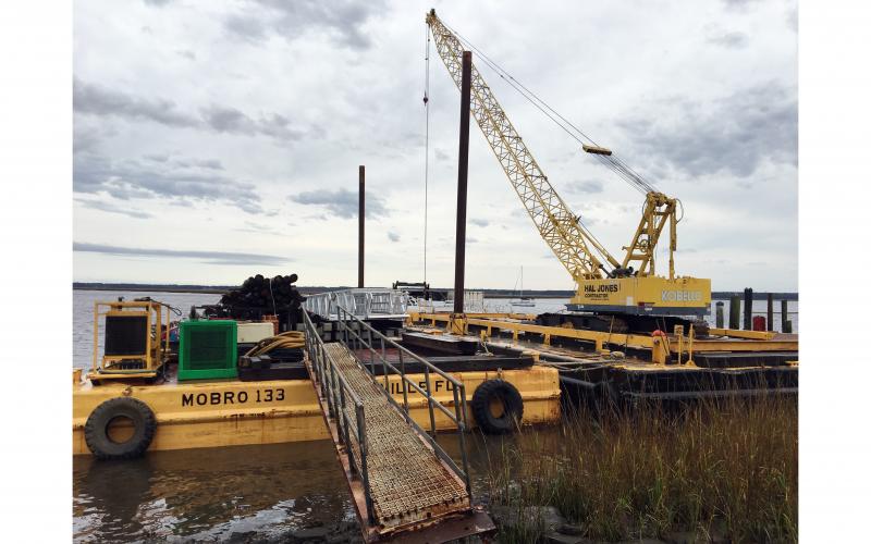 Materials were delivered this week to start rebuilding the Cumberland Island ferry dock into downtown St. Marys that was destroyed by Hurricane Irma in 2017. The dock is just one of many projects under construction throughout Kingsland and St. Marys.