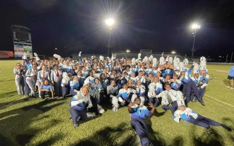 The Camden County High School Marching Band was named Grand Champions of the Okefenokee Sound of Gold Marching Competition. 