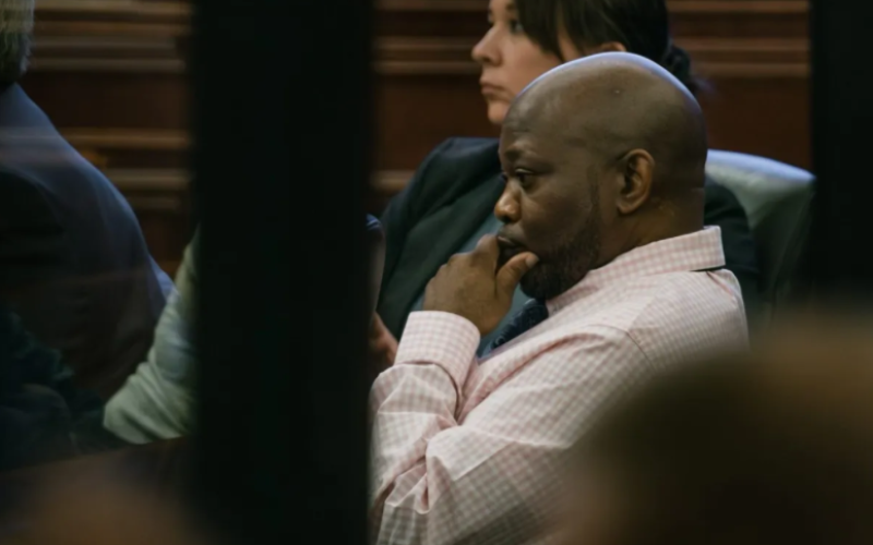 Varshan Brown, 49, of Woodbine listens to court proceedings on Sept. 14. (Justin Taylor | The Current)