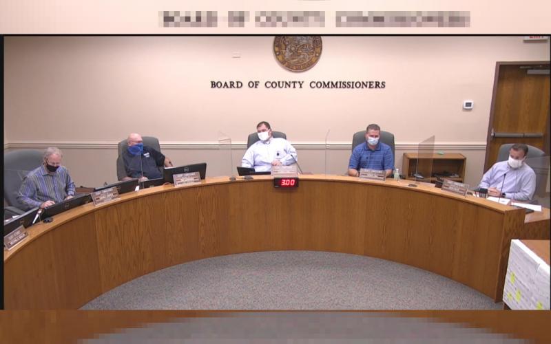The Nassau County Board of County Commissioners discussed when the county might be able to relax the current mask requirements for businesses. GARY MORGAN/FOR THE NEWS-LEADER/BOCC