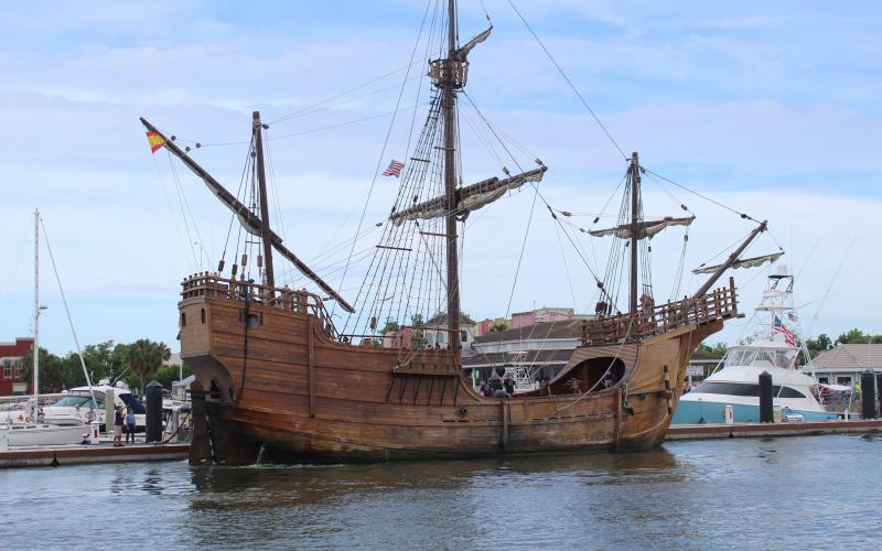 The Nao Santa Maria, a replica of the ship that brought Christopher Columbus to North America, is open for visitors through Sunday.