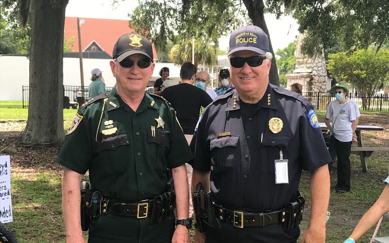 Nassau County Sheriff Bill Leeper and Fernandina Beach Police Chief James Hurley. JULIA ROBERTS/NEWS-LEADER