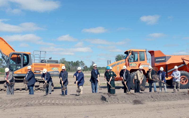 Nassau County officials, including fire-rescue and sheriff’s office officials, join together Monday afternoon to break ground at the site of a new pistol and rifle range that will eventually be part of a public safety training complex, which will include training areas for fire-rescue, tactical courses and more. 