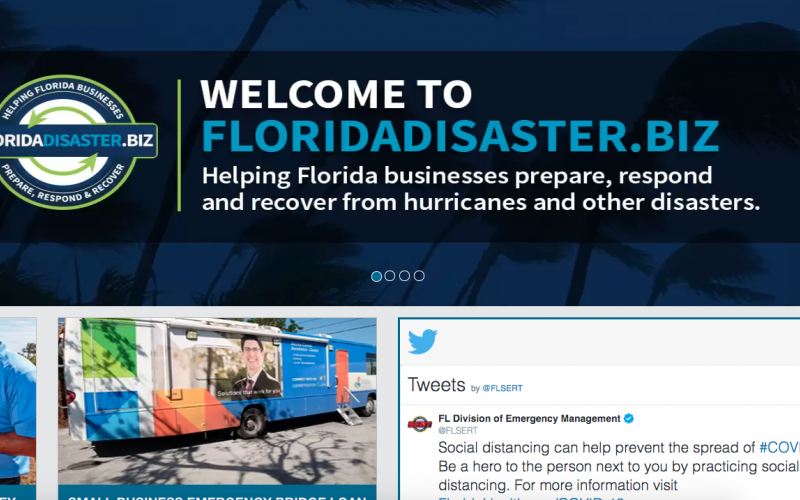 A screenshot of the Floridadisaster.biz website.