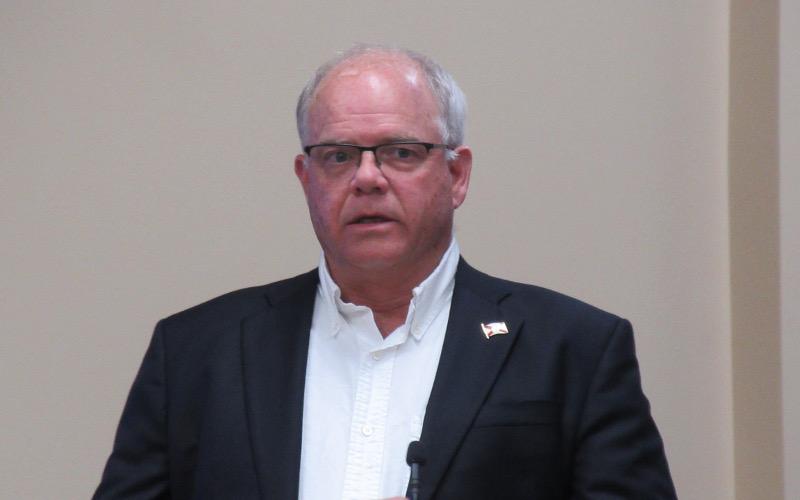 Robert Gibbs, president of Dixie Towing, told Ocean Highway and Port Authority commissioners that he believes his company faces unfair competition a the Port of Fernandina. JULIA ROBERTS/NEWS-LEADER