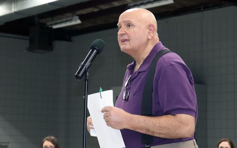 North Florida Archers representative Jack Farhat speaks Thursday about the possibility of holding archery events at the proposed West Side Regional Park near the Mizell Tract on U.S. 1 between Callahan and Hilliard.