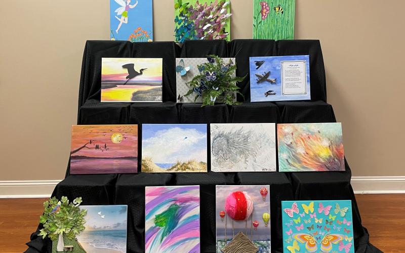 Flight, the second themed art exhibit of the NCCOA-CHPC Creative HeARTs partnership, features 14 personal visions of flight represented in a variety of artistic media, including painting, collage and photography.